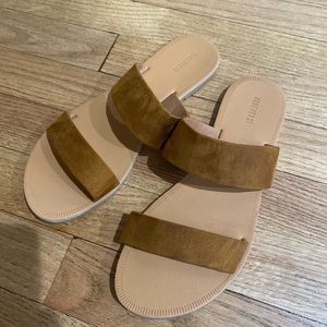 TAN SLIDES/ SANDALS
